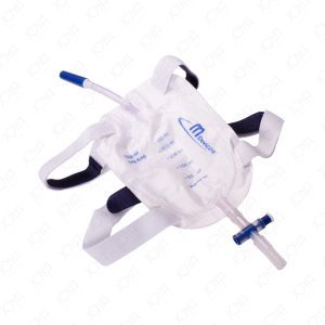 Leg Bag T-TAP Non-Return Valve Short Tube with Bonded Step Connector and Silicone Straps