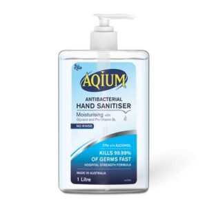 Aqium Antibacterial Hand Sanitiser 1L Pump Pack