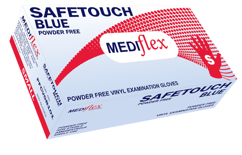 Safetouch Blue Powder Free Vinyl Small Examination Gloves