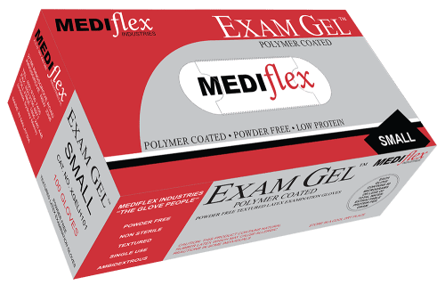 Mediflex Exam Gel Powder Free Latex Small Gloves