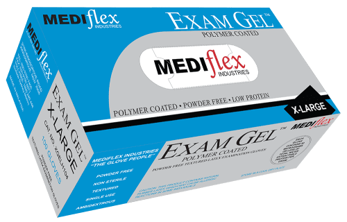 Mediflex Exam Gel Powder Free Latex Xtra Large Gloves