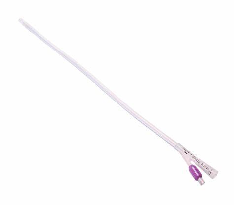 2-Way Foley Catheter Open Ended with 10mL Balloon Purple Sterile