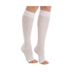 Ted Anti-Embolism Knee Length Stocking White Small Regular Open Toe
