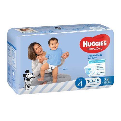 Huggies Nappies Ultra Dry Toddler Size-4 Boy 10-15 Kg