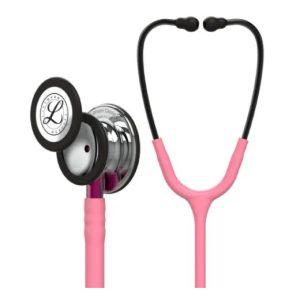 3M Littmann Classic III Stethoscope With Mirror Finish Chestpiece; Pearl Pink Tube; Pink Stem And Smoke Headset