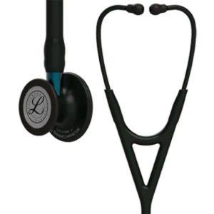 3M Littmann Cardiology IV Stethoscope With Special Edition Black-Finish Chestpiece; Black Tube; Blue Stem And Black Headset