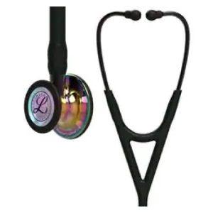 3M Littmann Cardiology IV Stethoscope With High Polish Rainbow Chestpiece; Black Tube; Smoke Stem And Headset