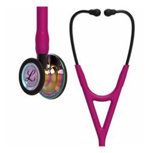 3M Littmann Cardiology IV Stethoscope With High Polish Rainbow Chestpiece; Raspberry Tube; Smoke Stem And Headset