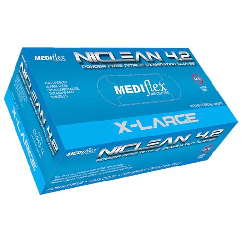 Niclean 4.2 Powder Free Nitrile Extra Large Gloves