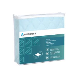 Buddies Deluxe Non-Waterproof Bed Pads Single 100x100cm 3000ml Pale Blue-BD1002