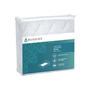 Buddies Light And Easy Bed Waterproof Pad King 100x183cm 3500ml White-BD1070K