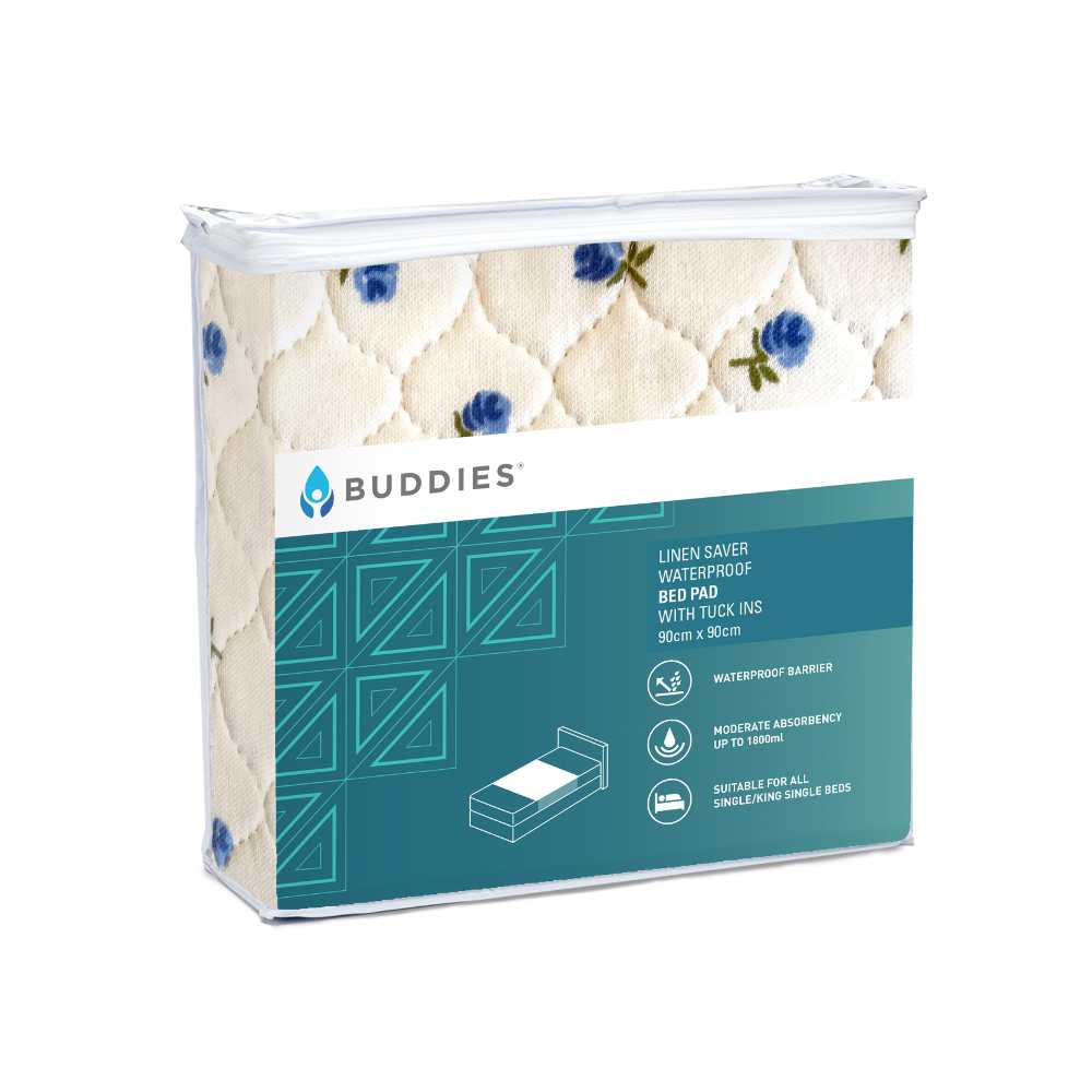 Buddies Linen Saver with Tuck-Ins Single 90x90cm 1800ml Floral