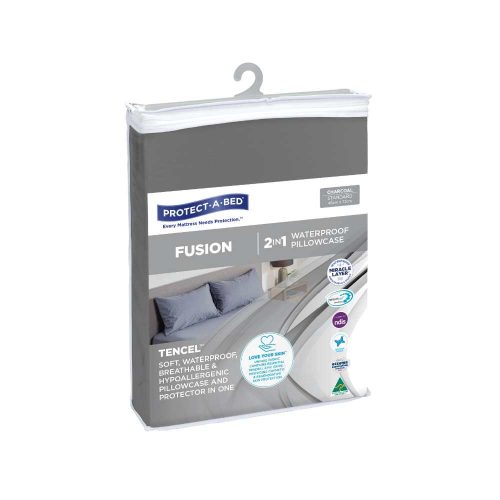 Protect-A-Bed Fusion Waterproof Pillowcase Single Standard 48x73cm Charcoal-46050