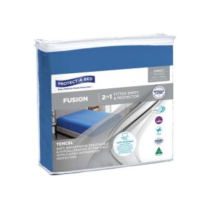 Protect-A-Bed Fusion Waterproof Fitted Sheet Double 138x188cm 800ml Cobalt-44072