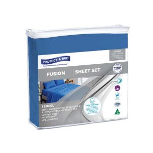 Protect-A-Bed Fusion Waterproof Sheet Set King Single Cobalt-43071