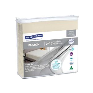 Protect-A-Bed Fusion Waterproof Fitted Sheet Double 138x188cm 800ml Cream-44032