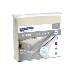 Protect-A-Bed Fusion Waterproof Flat Sheet Single ‍180x254cm 600ml Cream-45030