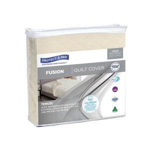 Protect-A-Bed Fusion Waterproof Quilt Cover King Single 160x210cm 500ml Cream