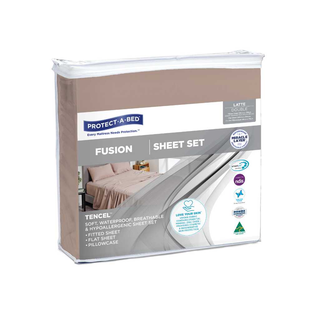 Protect-A-Bed Fusion Waterproof Sheet Set Double Latte-43062