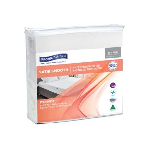 Satin Smooth Dynatex Fitted Waterproof Mattress Protector Double 900ml 138x188cm-1022