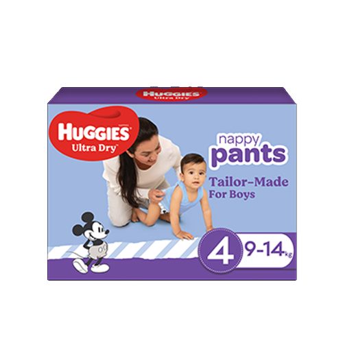 Huggies Ultra Dry Nappy Pants Toddler Size 4 Boy 9-14 Kg
