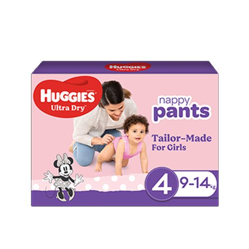 Huggies Ultra Dry Nappy Pants Toddler Size 4 Girl 9-14 Kg