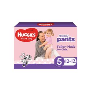 Huggies Ultra Dry Nappy Pants Walker Size 5 Girl 12-17 Kg