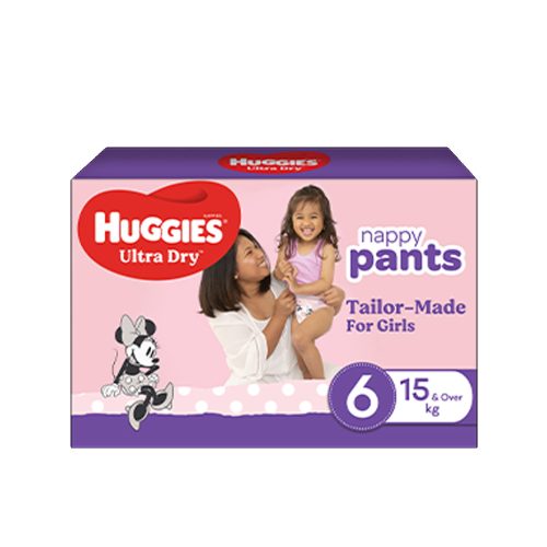 Huggies Ultra Dry Nappy Pants Junior Size 6 Girl 15 Kg+