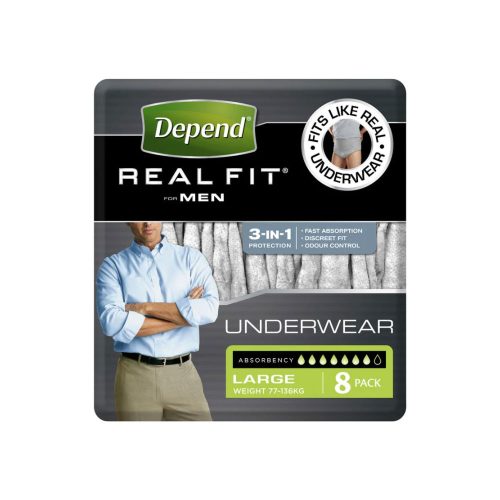 Depend Real Fit Underwear For Men Large 97-127cm 1320ml Green