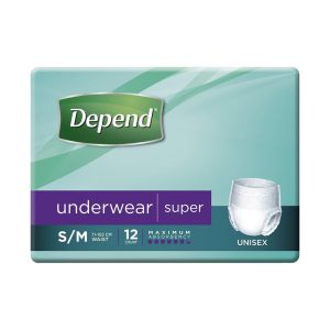 Depend Underwear Super Unisex 71-102cm S/M 1450mL White