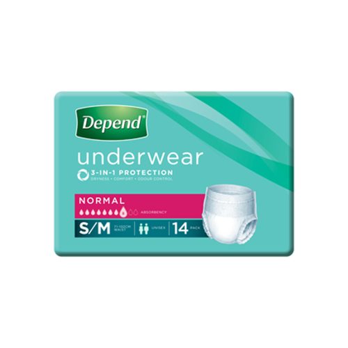 DEPEND® Underwear Normal Unisex 71-107cm S/M 850mL