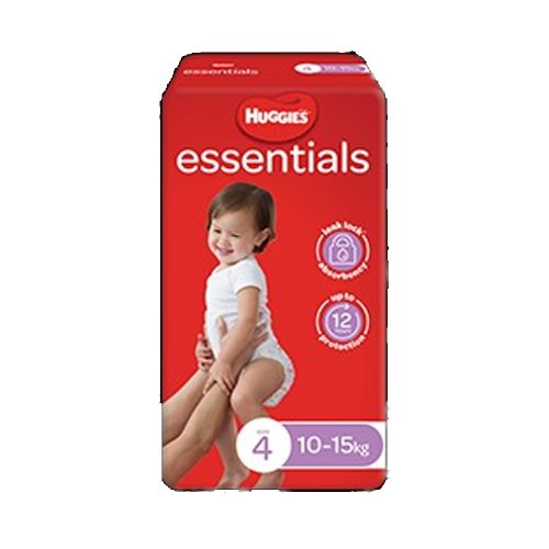 Huggies Essentials Nappies Toddler Size 4 Unisex 10-15kg