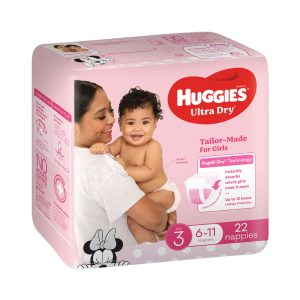 Huggies Ultra Dry Nappies Convenience Crawler Size 3 Girl 6-11kg
