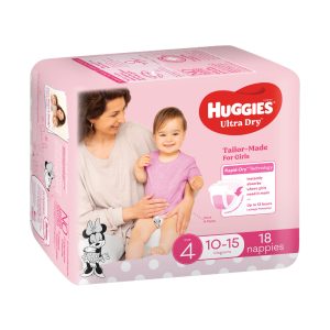 Huggies UltraDry Nappies Toddler Convenience Size 4 Girl 10-15 Kg