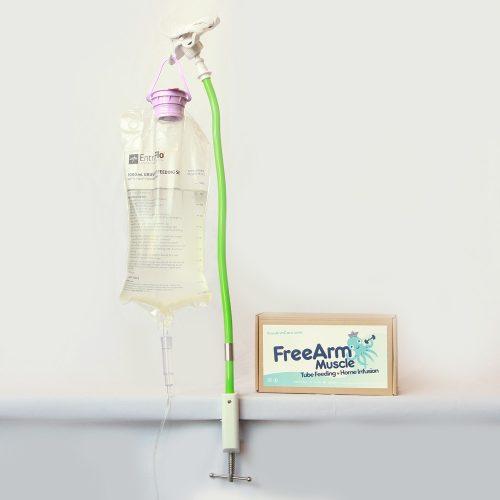 FreeArm Muscle Green Tube Feeding and Infusion Holder