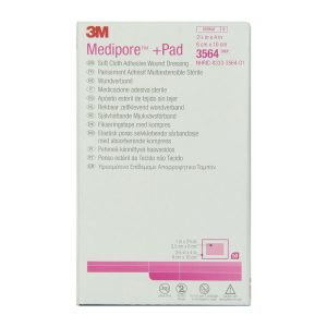"3M Medipore +Pad Soft Cloth Adhesive Wound Dressing, 6 cm x 10 cm"