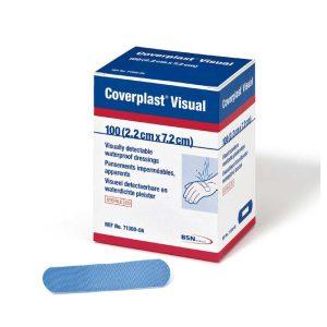 COVERPLAST Visual 7.2cm x 2.2cm Sterile Blue