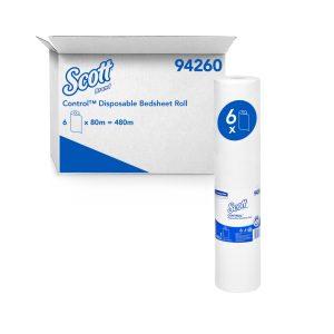 Scott Control Disposable Bedsheet Roll White Bed Cover 54cmX80m