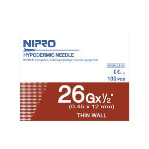 Nipro Needle hypodermic 26G X 12mm