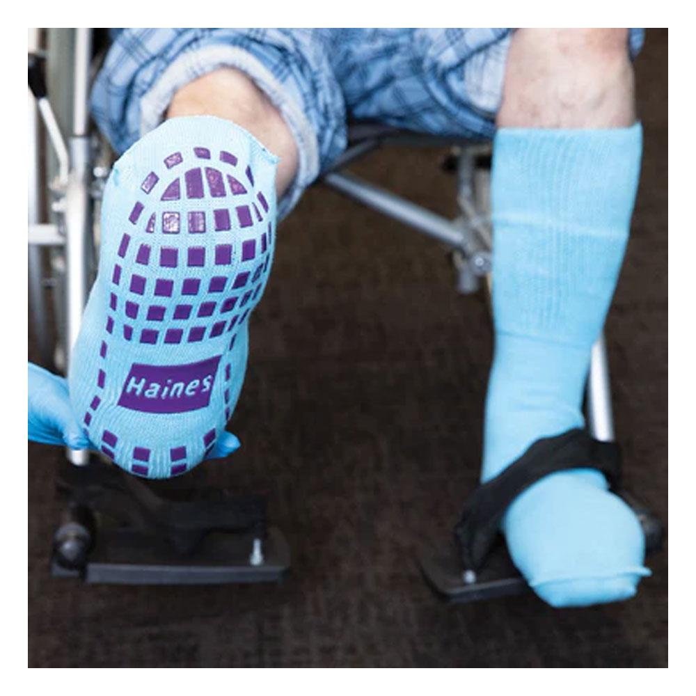 SallySock Non-Slip Patient Socks Bariatric Purple Grips L:28cm x W:11cm