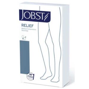 JOBST Relief Thigh High Open Toe X- Large Black 15-20mmHg