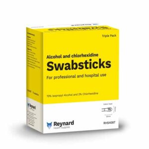 Reynard 2% Chlorhexidine & Alcohol Cotton Triple Sachets Swabsticks
