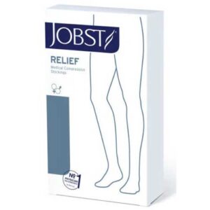Jobst Relief Thigh High Closed Toe Silicone Band Medium Black 20-30mmHg