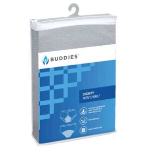 Buddies Dignity Men's Y-Front High Waist Brief Gray Extra Small High Pad 450ml