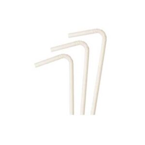 EnviroStraws Flexi Paper Straw 3-ply Food-Grade White – Pkt/250