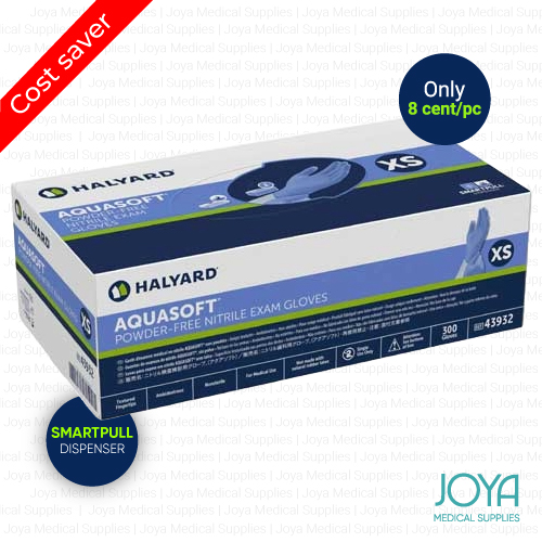 Halyard Aquasoft Powder-free Nitrile Exam X-small Gloves