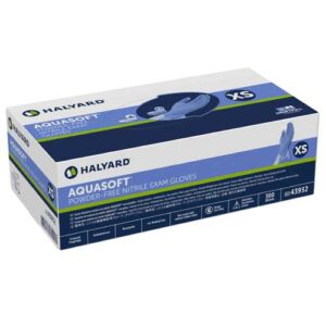 HALYARD AQUASOFT Powder-Free Nitrile Exam X-Small Glove Non-sterile
