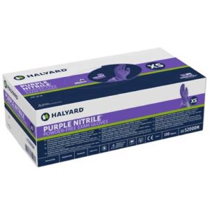 Halyard Purple Nitrile Powder-Free X-Small Examination Gloves Box of 100