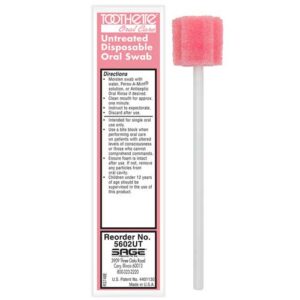 SAGE Toothette Nontreated Disposable Oral Swab Pink