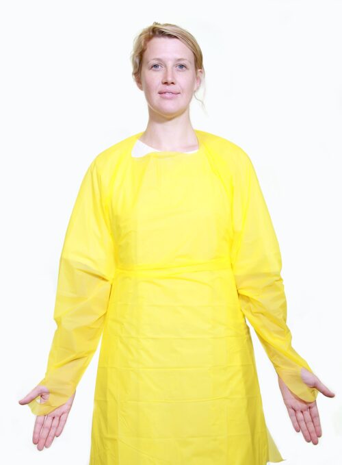 Halyard Impervious Yellow Exam Isolation Gown Thumbs-Up X-Large Size